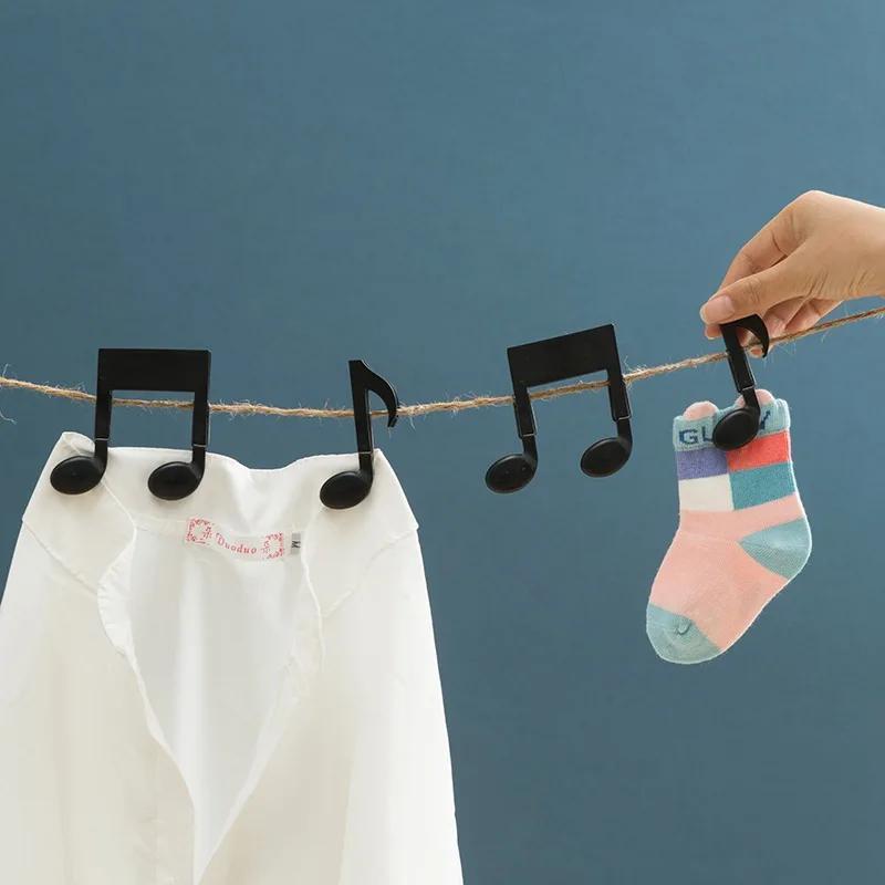 Baby Clothing Drying Rack - 2pc Musical Note Clothes Pegs Black