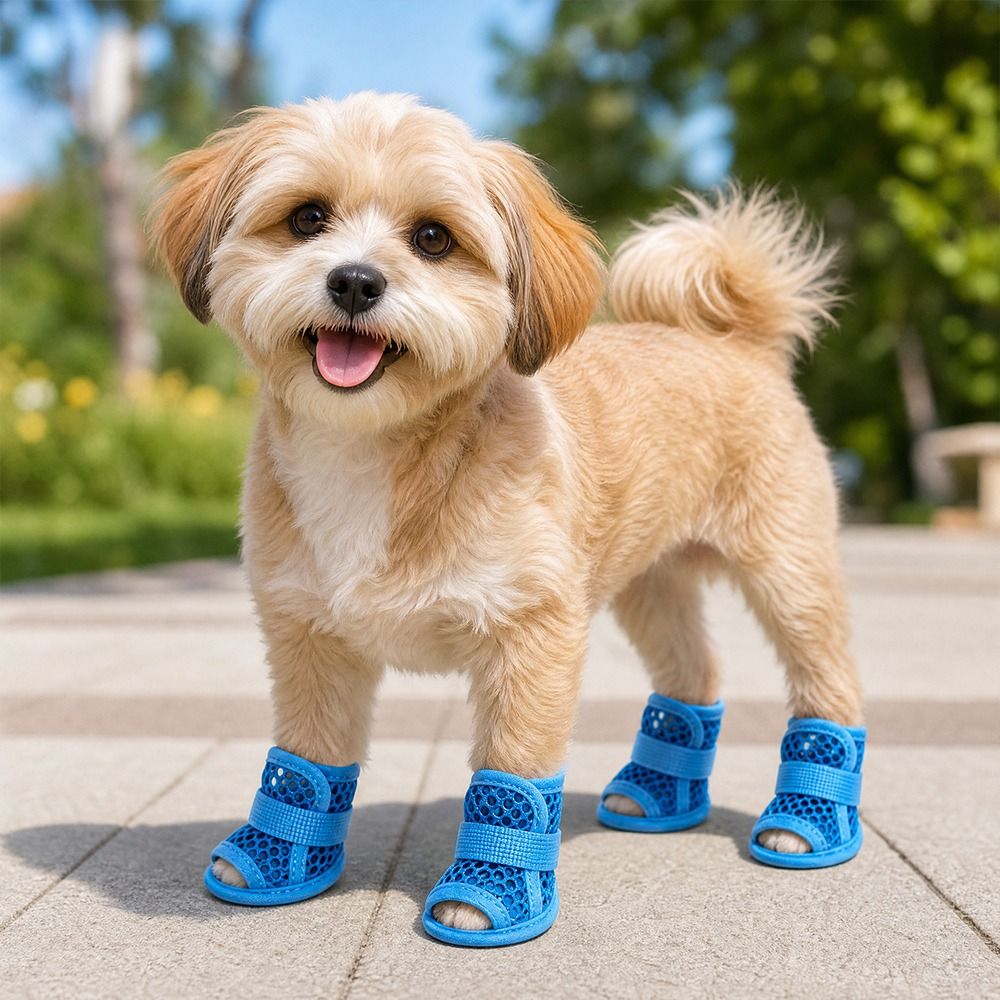4Pcs Portable Mesh Dog Shoes S - огляд і ціна Soft Sole Booties