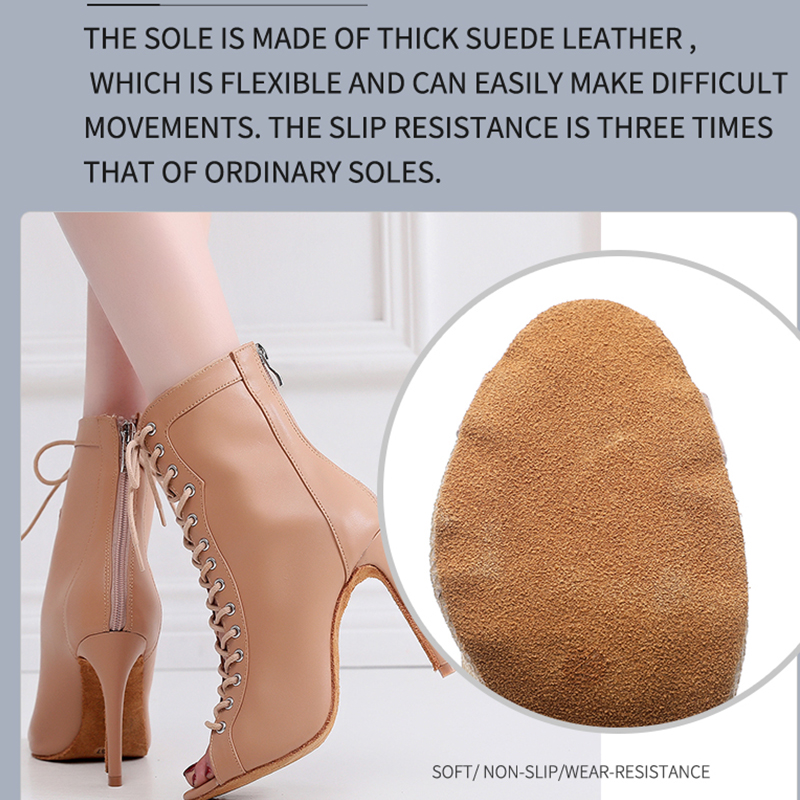 Woman Beige Black Latin Dance  - огляд і ціна Soft Sole Booties