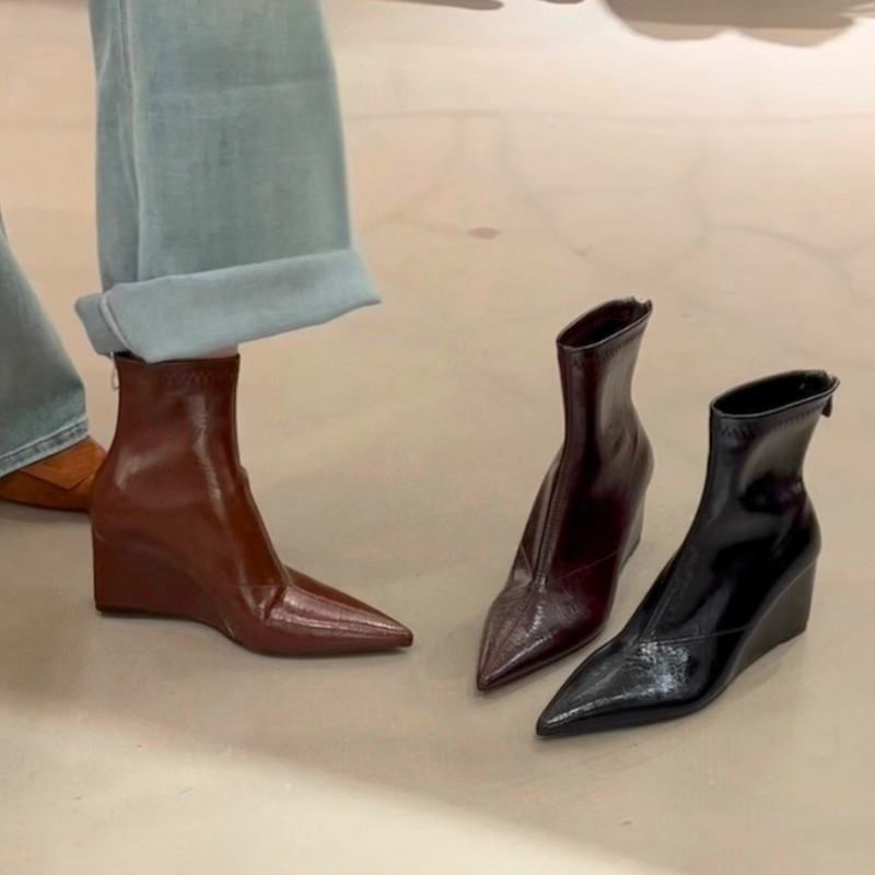 Wedge Heel Booties Fashion Poi - огляд і ціна Soft Sole Booties