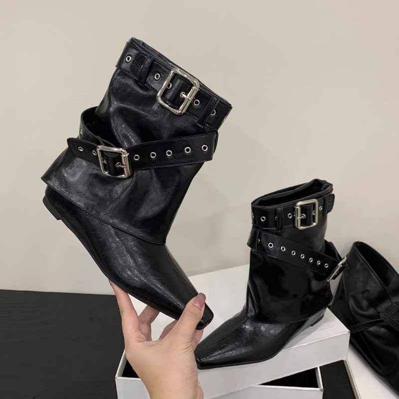 Belt Buckle Sleeve Low Heel Bo - огляд і ціна Soft Sole Booties