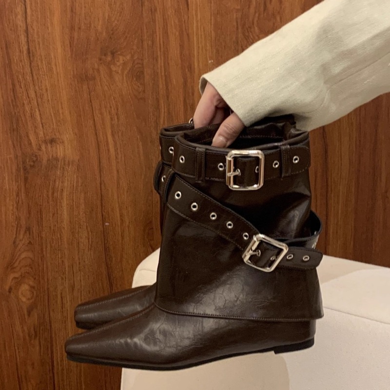 Belt Buckle Sleeve Low Heel Bo - огляд і ціна Soft Sole Booties